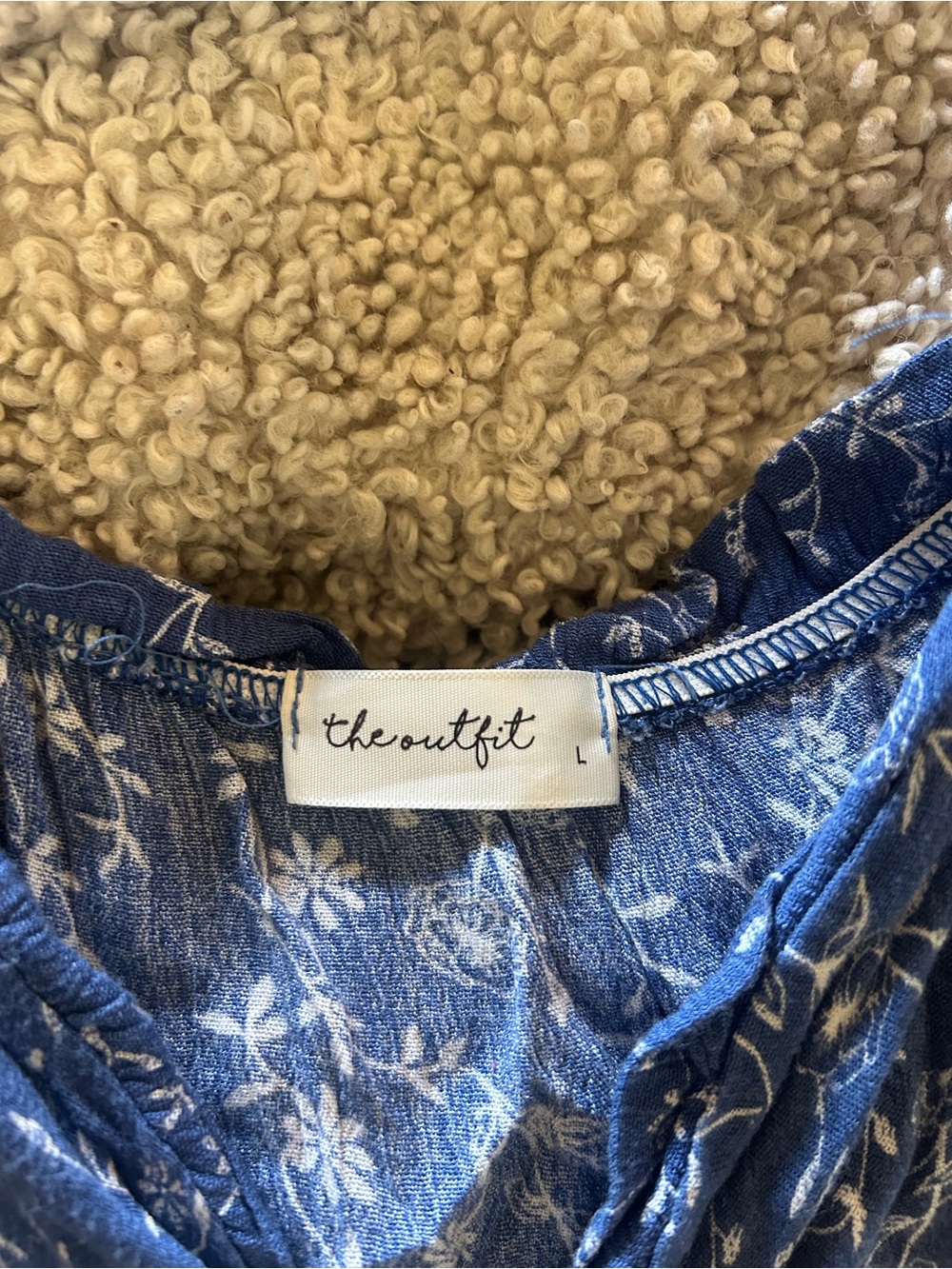 Blue Floral Ruffle Crop Tank Top - Picture 3 of 3